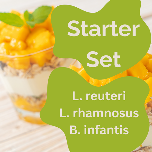 ชุดเริ่มต้นสำหรับทำโยเกิร์ต L. reuteri, L. rhamnosus, B. infantis